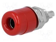 Connector: 4mm banana; socket; 32A; 60VDC; red; nickel plated; 23mm SCHÜTZINGER