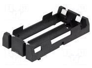 Holder; 18650,MR18650; Batt.no: 2; PCB; for PCB; black; polyamide KEYSTONE