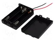 Holder; AAA,R3; Batt.no: 3; on panel; cables; 150mm KEYSTONE