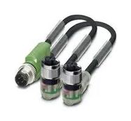 SENSOR CORD, 3P M12 PLUG-2X M12 R/A RCPT