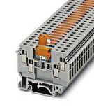 DINRAIL TERMINAL BLOCK, 4WAY, 10AWG, GRY