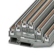 DINRAIL TERMINAL BLOCK, 6WAY, 16AWG, GRY