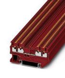 DINRAIL TERMINAL BLOCK, 4WAY, 16AWG, RED