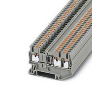 DINRAIL TERMINAL BLOCK, 3WAY, 12AWG, GRY