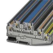 DINRAIL TERMINAL BLOCK, 5WAY, 10AWG, GRY