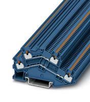 DINRAIL TERMINAL BLOCK, 4WAY, 14AWG, BLU