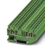 DINRAIL TERMINAL BLOCK, 4WAY, 12AWG, GRN