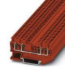 DINRAIL TERMINAL BLOCK, 4WAY, 12AWG, RED