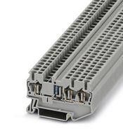 DINRAIL TERMINAL BLOCK, 3WAY, 12AWG, GRY