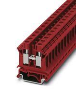 DINRAIL TERMINAL BLOCK, 2WAY, 6AWG, RED