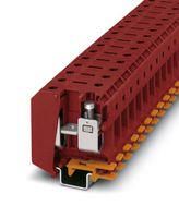 DINRAIL TERMINAL BLOCK, 2WAY, 0AWG, RED