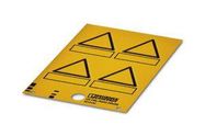 LABEL, PVC, BLACK / YELLOW, 50MM X 50MM