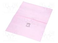 Protection bag; ESD; L: 406mm; W: 305mm; Thk: 90um; polyetylene; pink EUROSTAT GROUP