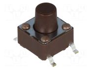 Microswitch TACT; SPST-NO; Pos: 2; 0.05A/12VDC; SMT; none; 1.6N DIPTRONICS