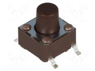 Microswitch TACT; SPST-NO; Pos: 2; 0.05A/12VDC; SMT; none; 1.6N DIPTRONICS