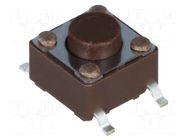 Microswitch TACT; SPST-NO; Pos: 2; 0.05A/12VDC; SMT; none; 1.6N DIPTRONICS