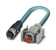 SENSOR CORD, 4P RJ45 PLUG-M12 RCPT, 1M