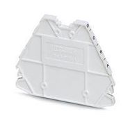 END COVER, DIN RAIL TERMINAL BLOCK, WHT