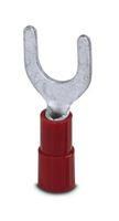 TERMINAL, FORK TONGUE, 1/4"-RED, 16AWG