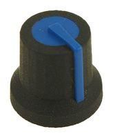 KNOB, ROUND W/LINE, 16.2MM, BLACK