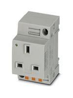 MAINS SOCKET, 2P+E, 13A, 250V, DIN RAIL