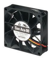 DC AXIAL FAN, 60.73CU.FT/MIN, BALL, 80MM