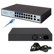 Extralink VIRTUS V3 | PoE Switch | 16x 100Mb/s PoE/PoE+, 2x Gigabit RJ45 + 1x SFP, 150W, EXTRALINK