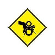 SAFETY SIGN, PET, 50.8MM W X 50.8MM H