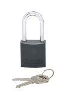 LOCKOUT PADLOCK, 38.1MM, ALUM/STEEL, BLK