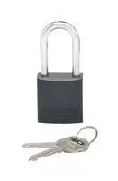 LOCKOUT PADLOCK, 38.1MM, ALUM/STEEL, BLK
