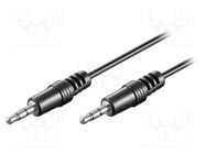 Cable; Jack 3.5mm 3pin plug,both sides; 0.6m; black; Øcable: 4mm Goobay