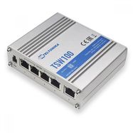 Teltonika TSW100 | PoE Switch | 5x RJ45 1000Mb/s, 4x PoE, 60W, TELTONIKA