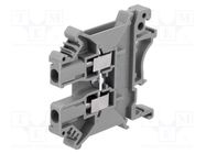 Splice terminal: rail; 0.2÷2.5mm2; ways: 1; terminals: 2; grey; PC 