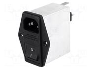 Connector: AC supply; socket; male; 6A; 250VAC; C14 (E),shielded SCHURTER