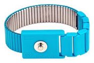 METAL WRIST STRAP, ESD, SNAP STUD, BLUE