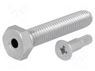 Pin; M8; steel; Plating: zinc; Thread len: 40mm; Spanner: 13mm FATH