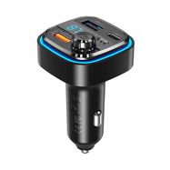 Car charger / FM transmitter XO BCC08 USB x2, USB-C, MP3, Bluetooth 5.0 15W (black), XO