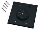 Double Gang Wireport Cable Pass Through Wall Plate with Grommet - Black