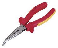 PLIER, VDE, BENT NOSE, 8", CRV STEEL