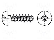 Screw; for plastic; 3x10; Head: cheese head; Pozidriv; PZ1; steel BOSSARD