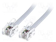 Cable: telephone; RJ11 plug,both sides; 20m; white BQ CABLE