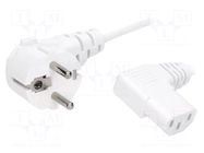 Cable; 3x1mm2; PVC; 1.8m; white; 10A; 250V; Core: Cu; Type: Uni-Schuko LIAN DUNG