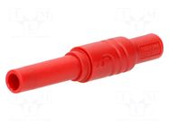 Connector: 4mm banana; socket; 24A; 1kVDC; red; nickel plated HIRSCHMANN T&M