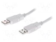Cable; USB 2.0; USB A plug,both sides; 1.8m; grey; Core: Cu BQ CABLE