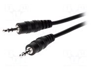 Cable; Jack 3.5mm 3pin plug,both sides; 10m; black BQ CABLE
