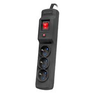 Armac Multi M3 | Power strip | anti-surge system, 3 sockets, 3m cable, black, ARMAC