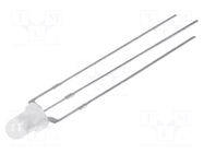 LED; red/blue; 3mm; 30°; Front: convex; 1.8÷2.6/2.9÷3.6VDC; round OPTOSUPPLY