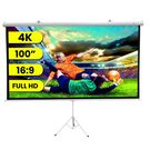 EXTRALINK PROJECTION SCREEN 100" 16:9, 220x125CM WHITE PVC, SEMI-AUTO ROLLER, WITH STAND, PSR-100, EXTRALINK