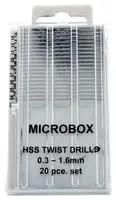 MICROBOX DRILL BIT SET, 20PC, 0.3-1.6MM