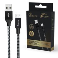 EXTRALINK SMART LIFE CABLE 15W, USB-A TO MICRO-USB, 100CM, PVC, 5V 2.4A, BLACK, EXTRALINK